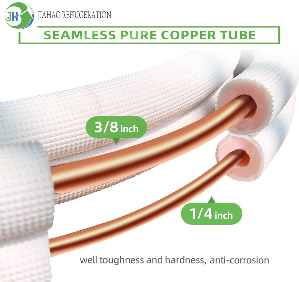 HVAC PE Insulated Copper Connecting Pipe Mini Split 1/4 3/8 Copper Line Set
