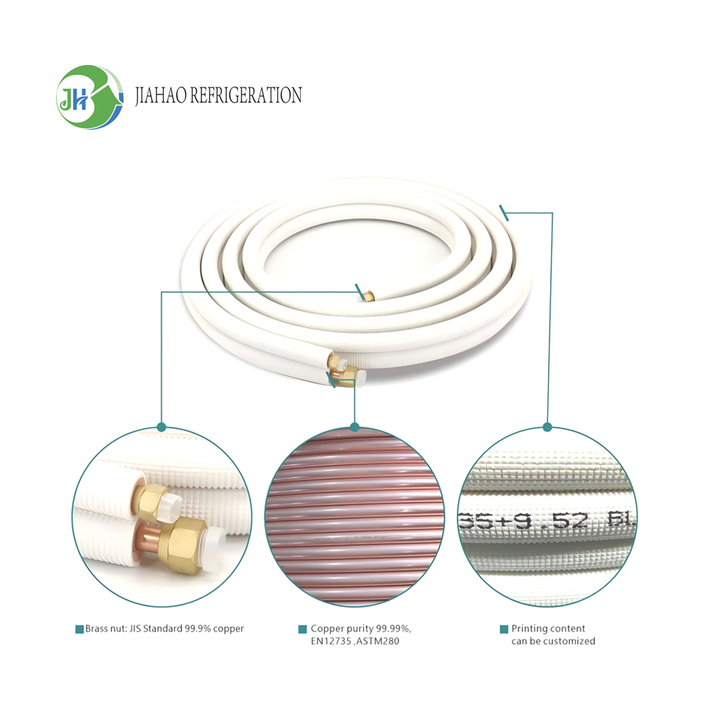 HVAC PE Insulated Copper Connecting Pipe Mini Split 1/4 3/8 Copper Line Set