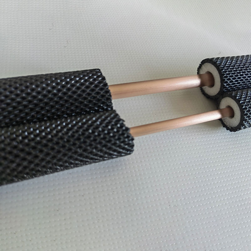 Ensemble de tuyaux de climatisation, de ventilation et de climatisation (CVC), de tuyaux en cuivre isolés PE ​​noir, de type mini-split